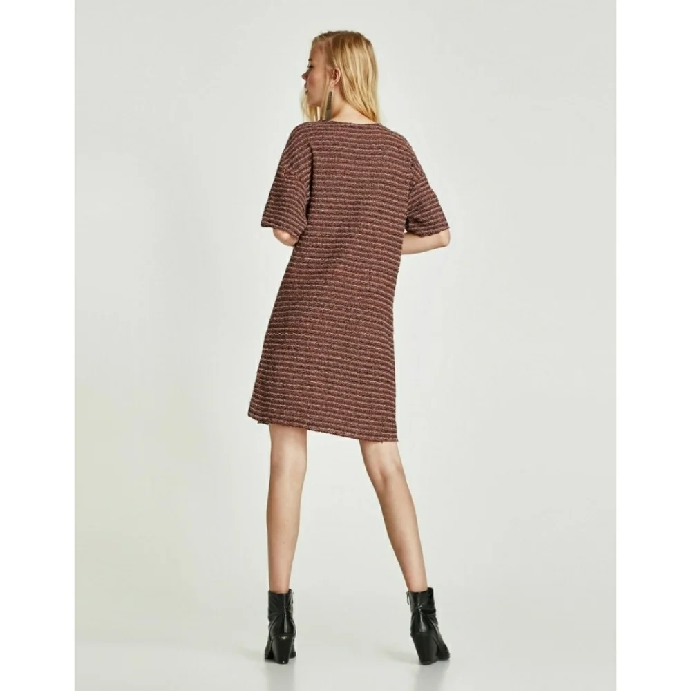 ZARA // soft knit front tie plunge mini dress
